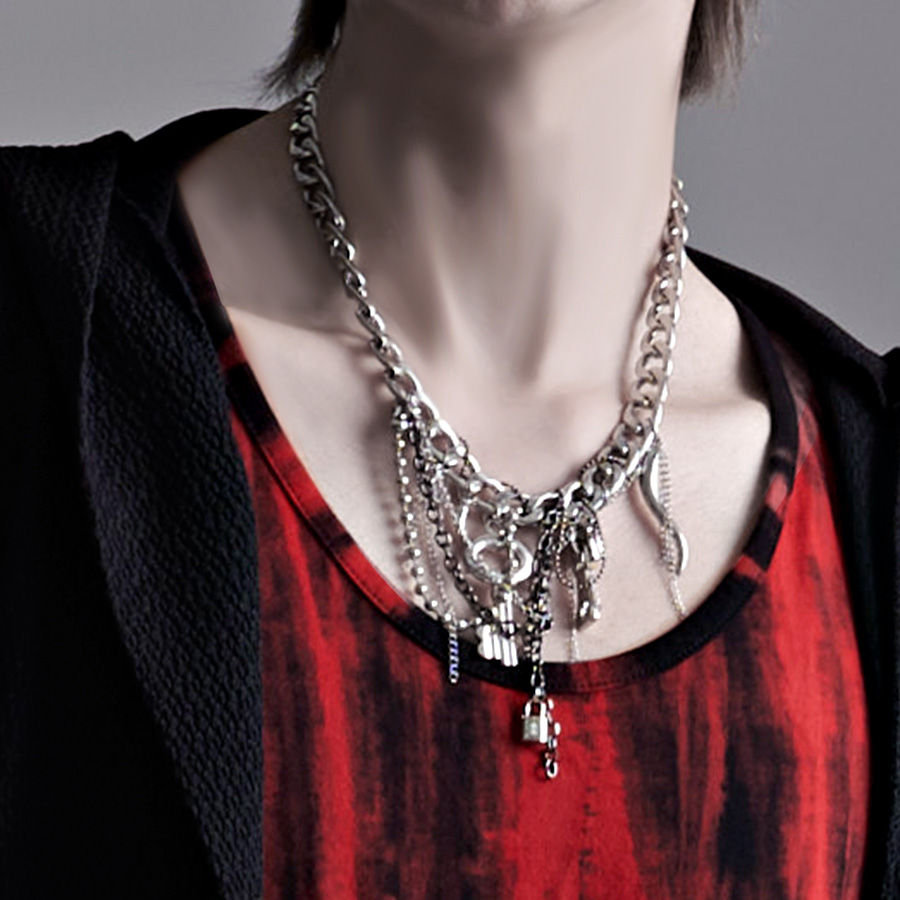 NOVESSEL【ノベセル】多重チェーンパーツデザインネックレス 全1色