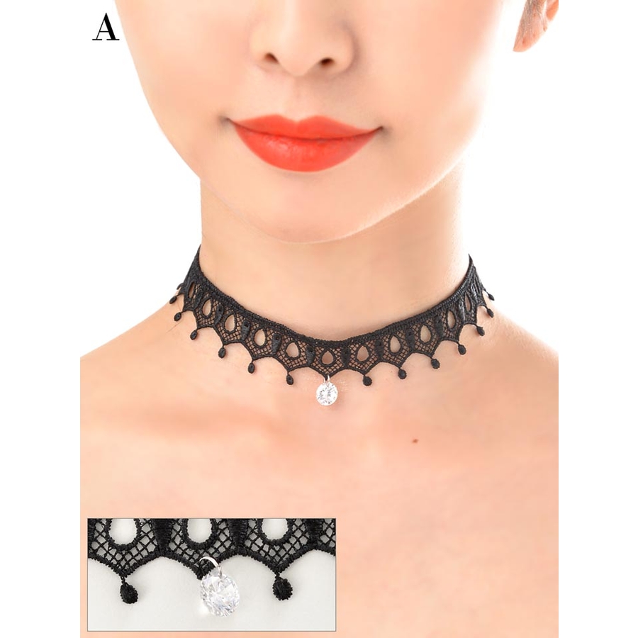 チョーカー アクセサリー モチーフ付チョーカーシンプル