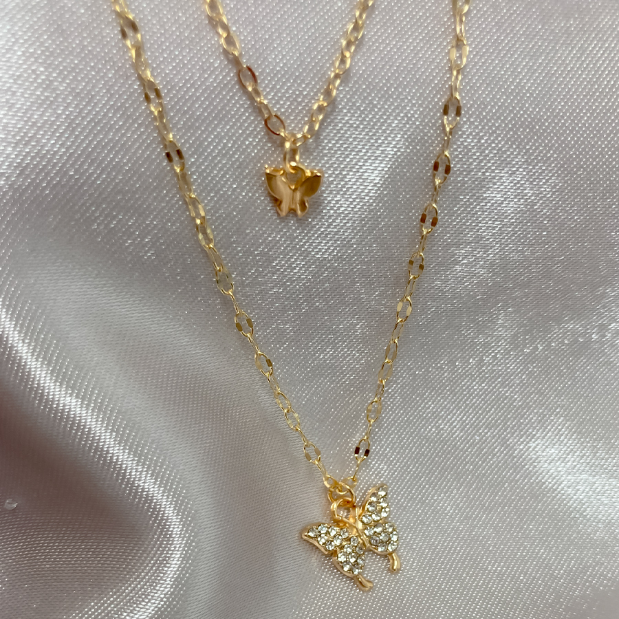 ツインバタフライネックレス ツイン バタフライ[品番