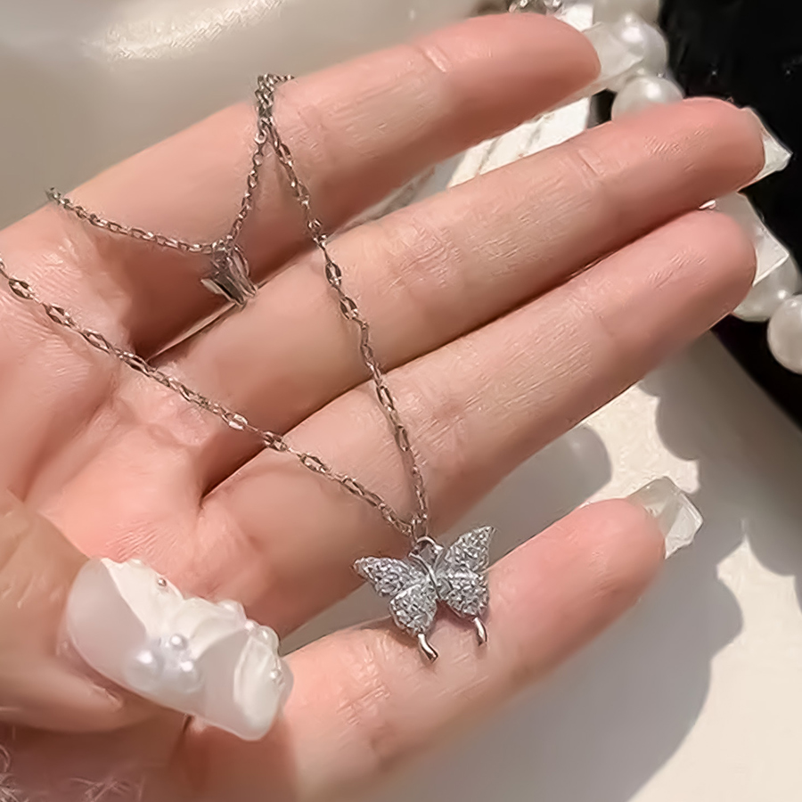 ダブルバタフライネックレス バタフライ 蝶々[品番：DMHU0003727]｜インナーショップDiamondHearts （インナーショップダイヤモンド ハーツ）のレディースファッション通販｜SHOPLIST（ショップリスト）