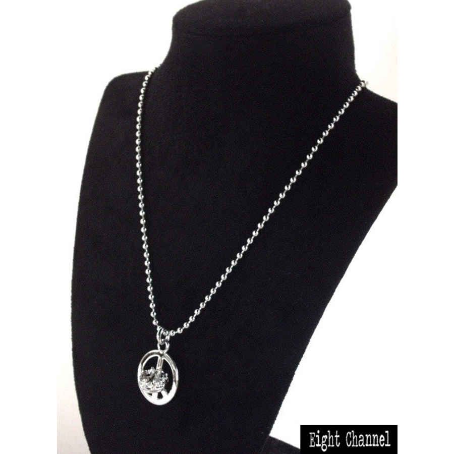 王冠が掛かったピースマークネックレス クラウン シルバー[品番