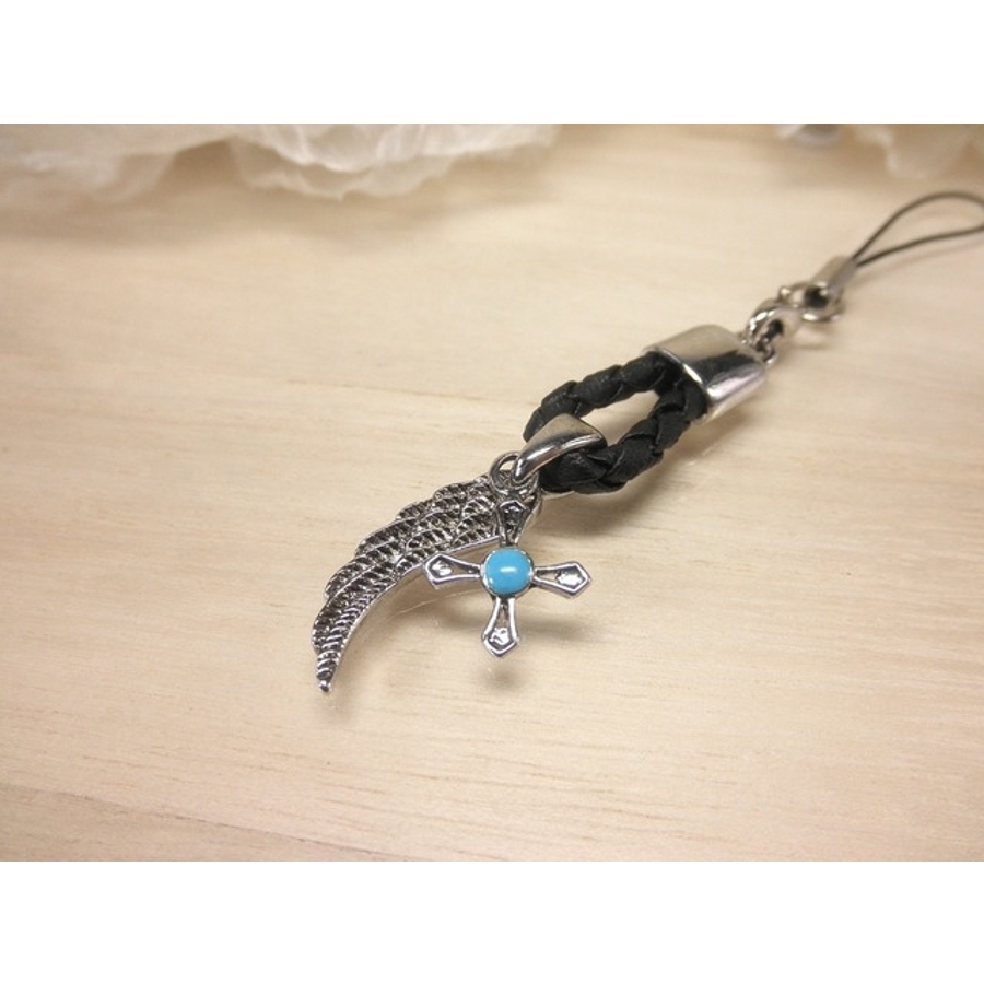 携帯ストラップ クロス 天使の羽根[品番：ECLA0001245]｜Eight Channel