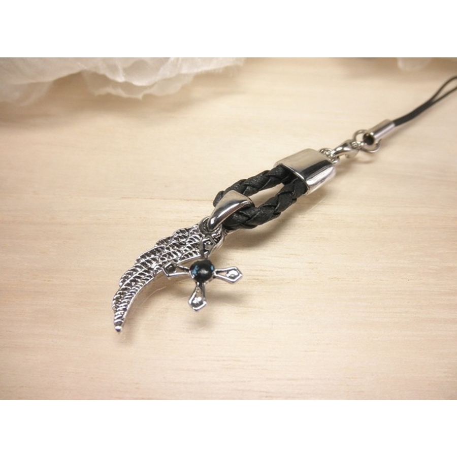 携帯ストラップ クロス 天使の羽根[品番：ECLA0001245]｜Eight Channel