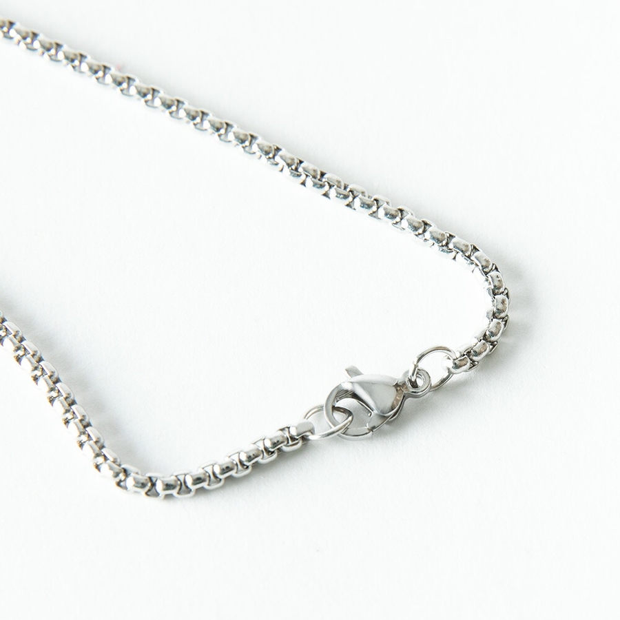 メンズ ネックレス チェーン リング リングネックレス シルバー[品番