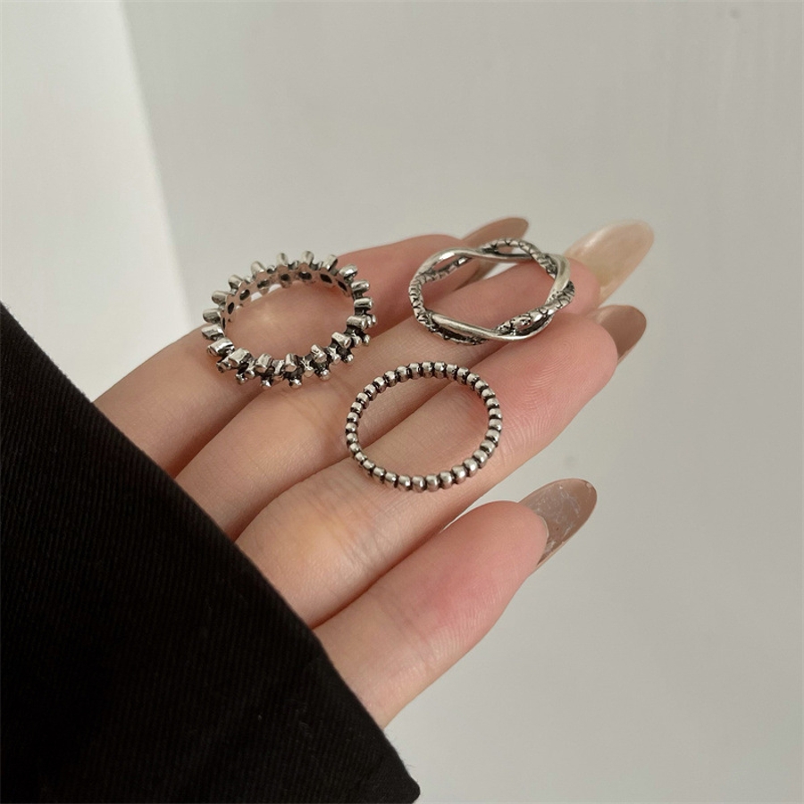 Amazon.co.jp: 限 格 リング 3点セット 指輪 シルバー Silver