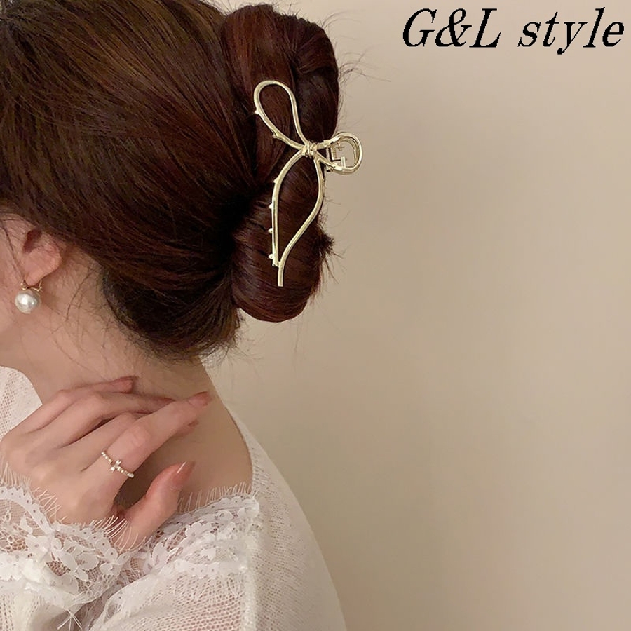 リボンモチーフヘアクリップ 9458[品番：XB000009770]｜G&L
