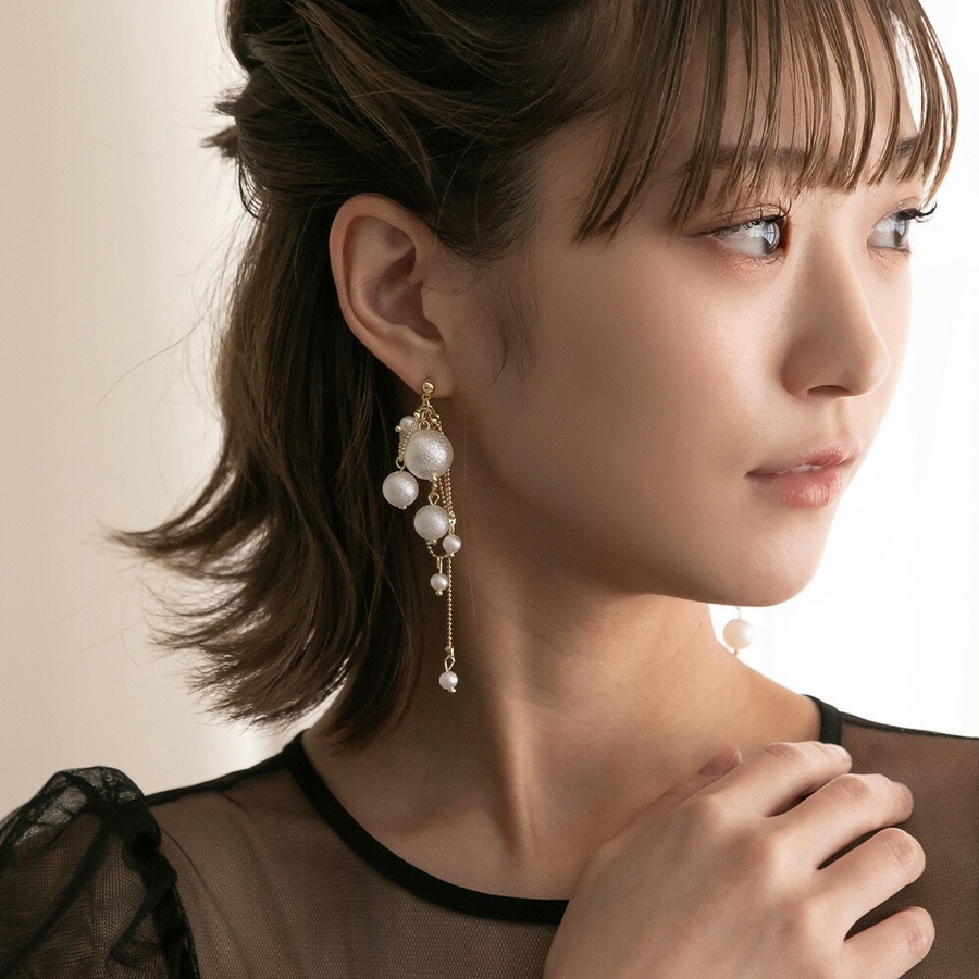 e.m. D.U.E　ピアス　結婚式　パール　華やか　イーエム e.m. D.U.Eピアス結婚式パール華やかイーエム