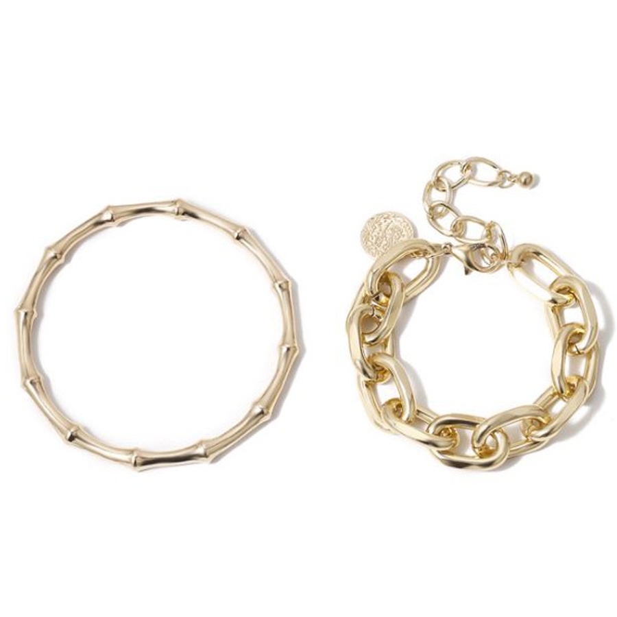 2本セット 重ね付け ブレスレット[品番：GLJA0000379]｜gulamu