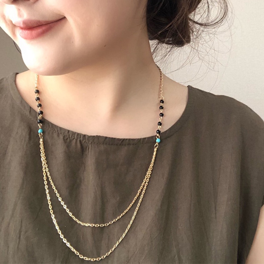 ビーズ 2連 ネックレス[品番：GLJA0000227]｜gulamu jewelry  （グラムジュエリー）のレディースファッション通販｜SHOPLIST（ショップリスト）