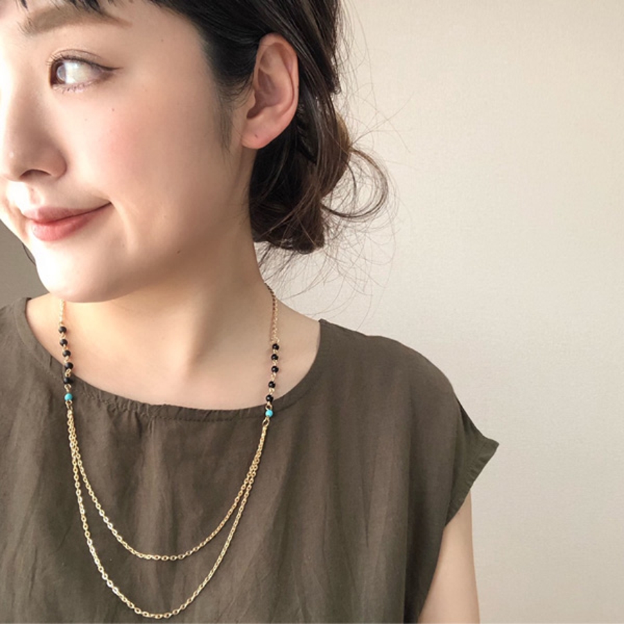 ビーズ 2連 ネックレス[品番：GLJA0000227]｜gulamu jewelry  （グラムジュエリー）のレディースファッション通販｜SHOPLIST（ショップリスト）