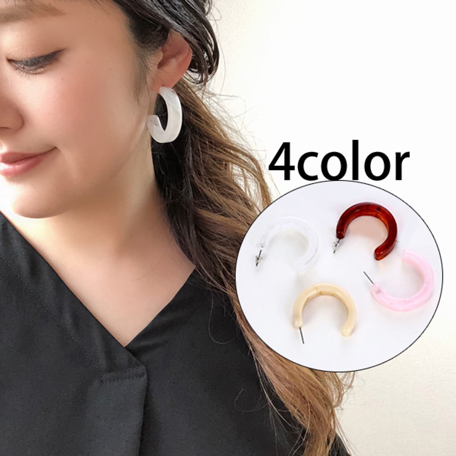 アクリル フープピアス マーブル[品番：GLJA0000203]｜gulamu jewelry  （グラムジュエリー）のレディースファッション通販｜SHOPLIST（ショップリスト）