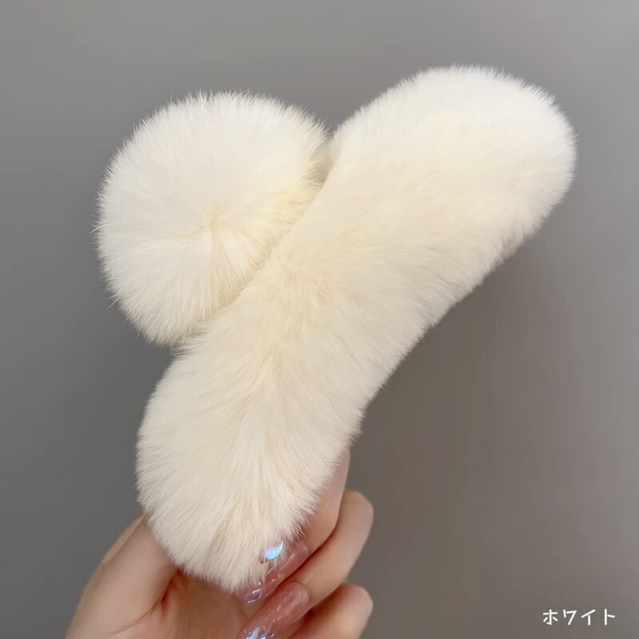 ファーバンスクリップ ヘアクリップ 大人可愛い[品番
