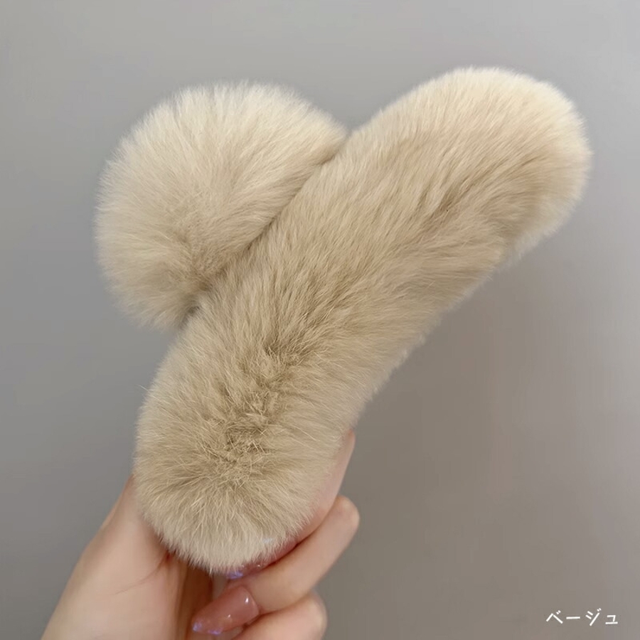 ファーバンスクリップ ヘアクリップ 大人可愛い[品番