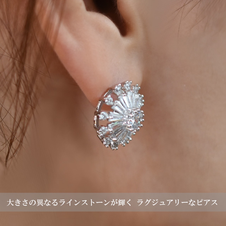 ピアス シルバー Silver925 花モチーフ 花柄 花 大ぶりピアス レデ
