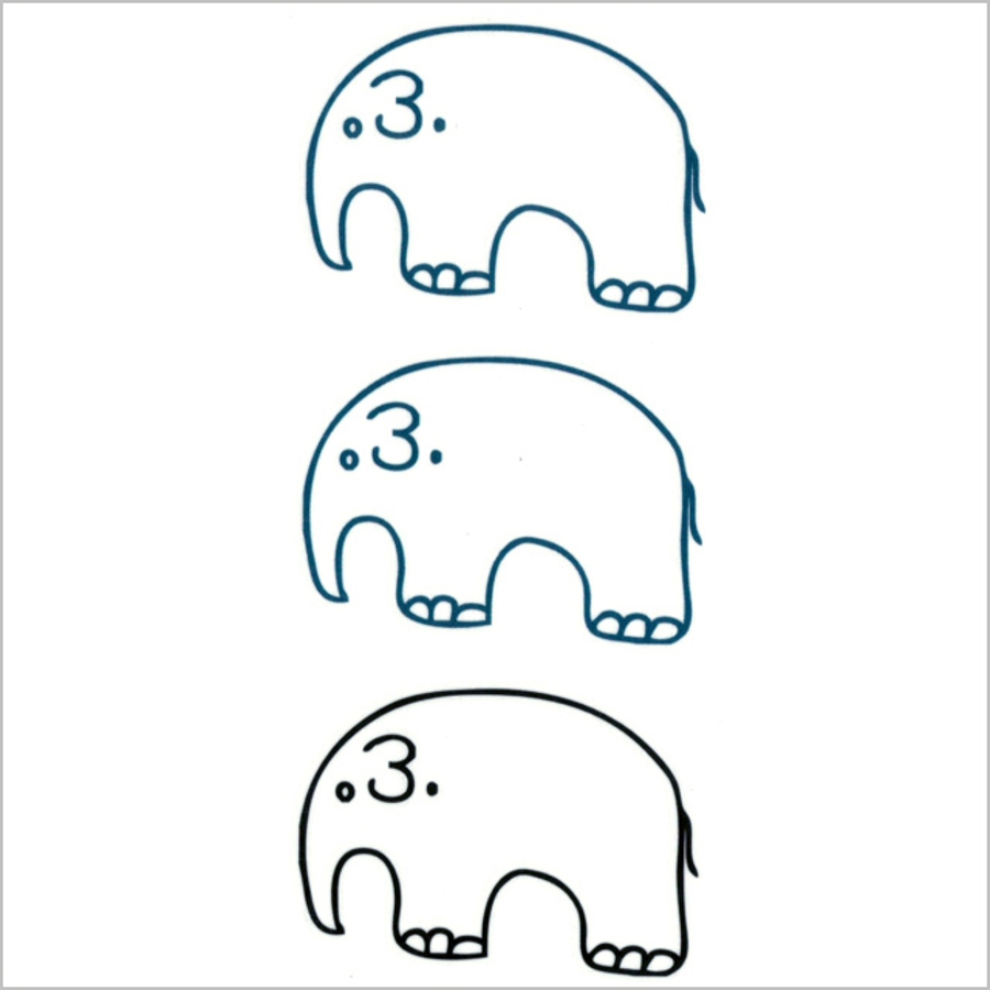 タトゥーシール 2枚セット ぞうさん象ぞうゾウ動物アニマル[品番
