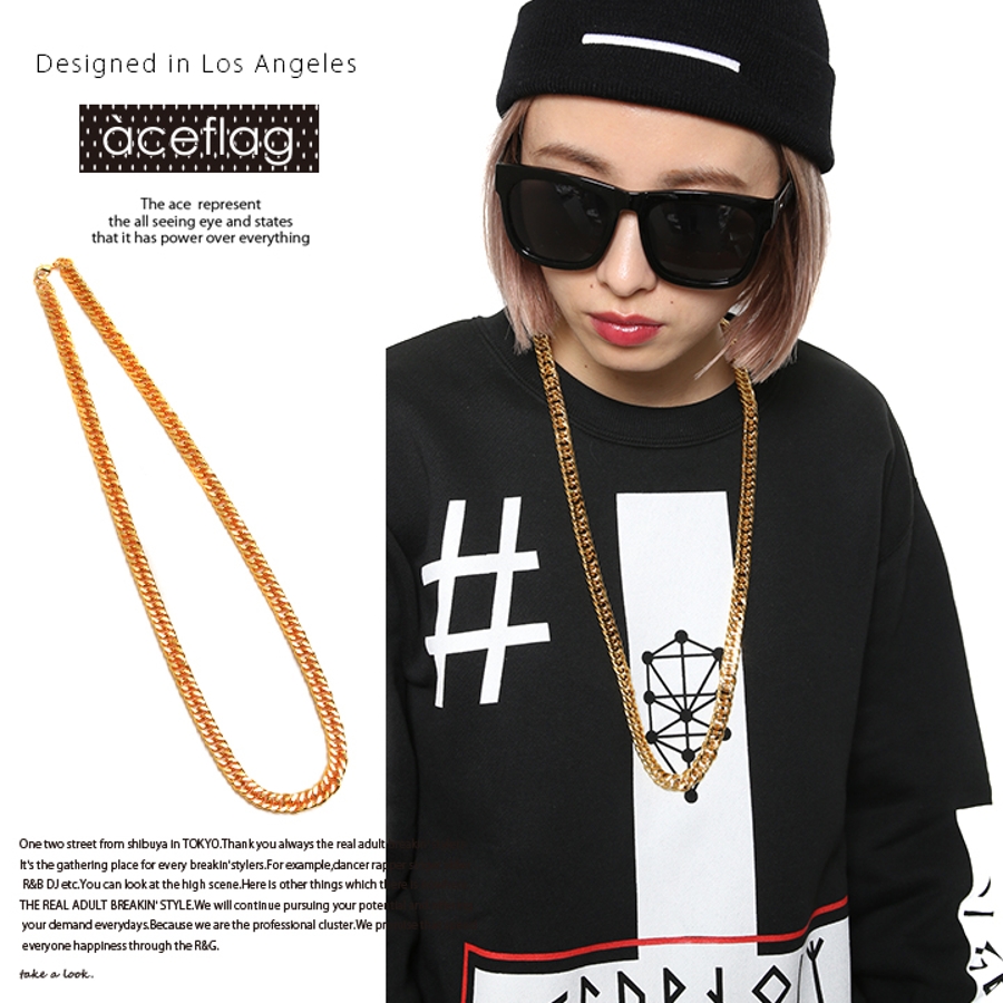 ネックレス≪75cm WCURBED CHAIN[品番：HKHM0000487]｜本格派