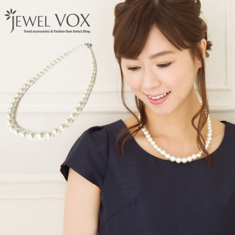 グラデーションサイズパール １連ショート ネックレス 品番 Vx Jewel Vox ジュエルヴォックス のレディース ファッション通販 Shoplist ショップリスト