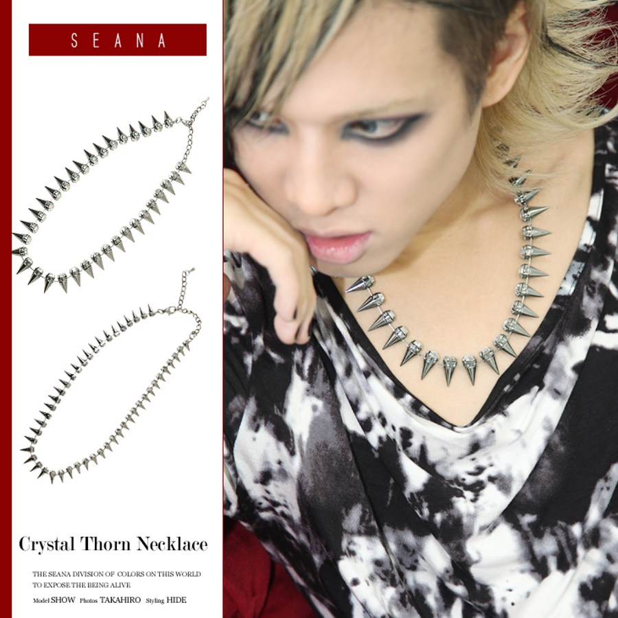 ◇SEANA クリスタル棘ネックレス◇necklace ヴィジュアル系[品番