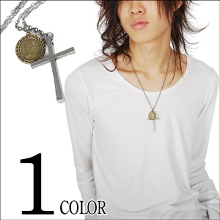 ◇クロスコインネックレス◇クロスとコインのチャームがチェーンと絡み合ってモテを高…[品番：JG000004224]｜JIGGYS  SHOP（ジギーズショップ）のメンズファッション通販｜SHOPLIST（ショップリスト）