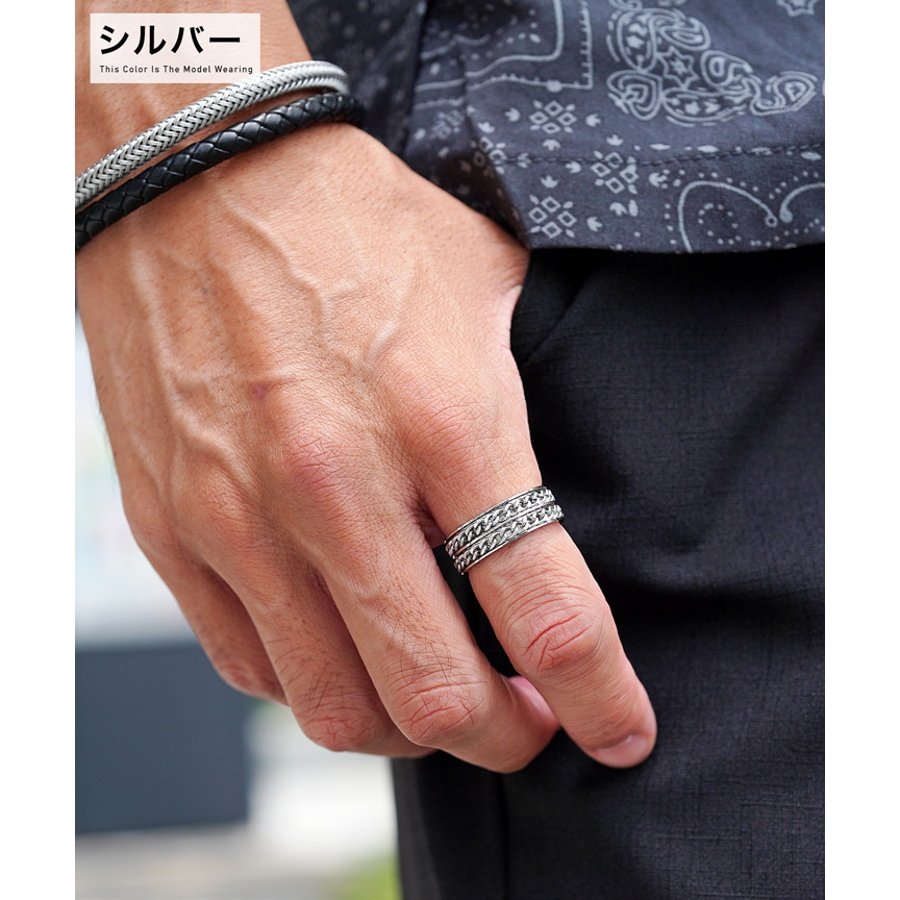 ◇ダブルチェーンリング◇[品番：JG000014010]｜JIGGYS SHOP（ジギーズ