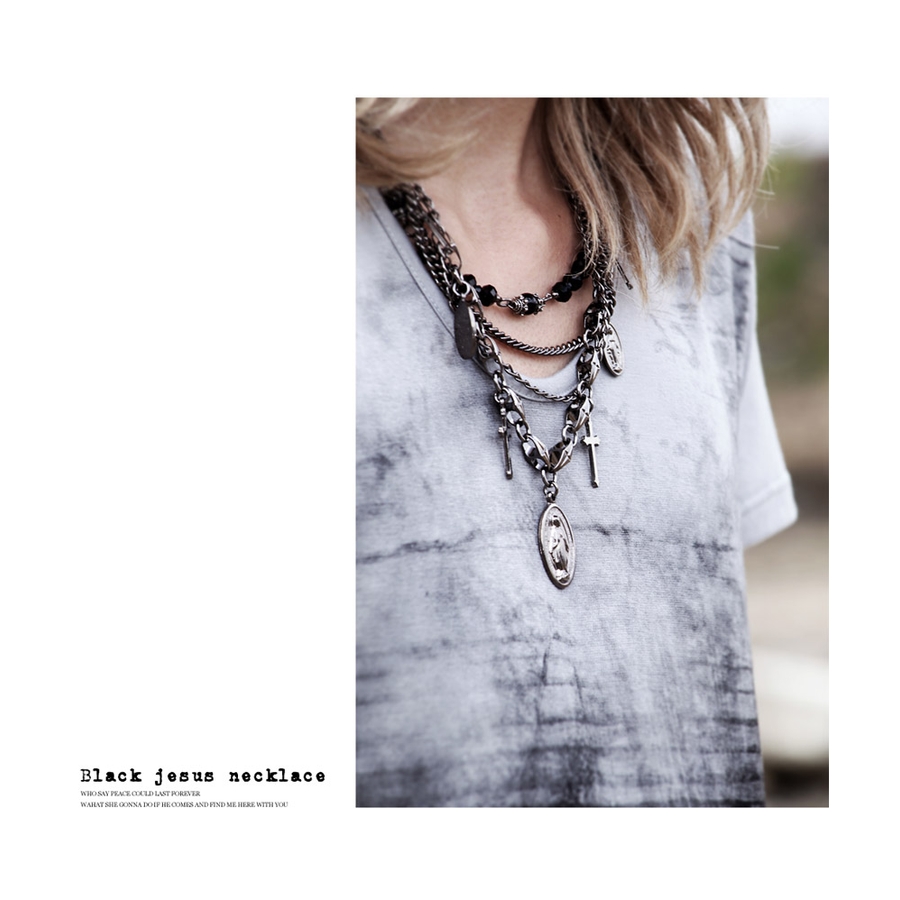 SEANA(シーナ) ブラックジーザスネックレス[品番：JG000006603