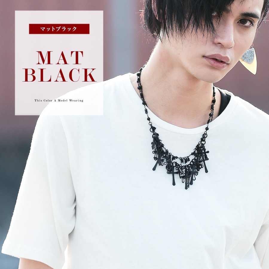 マットブラック クロス ネックレス ◇SEANA(シーナ) マットブラッククロスネックレス◇ネックレス