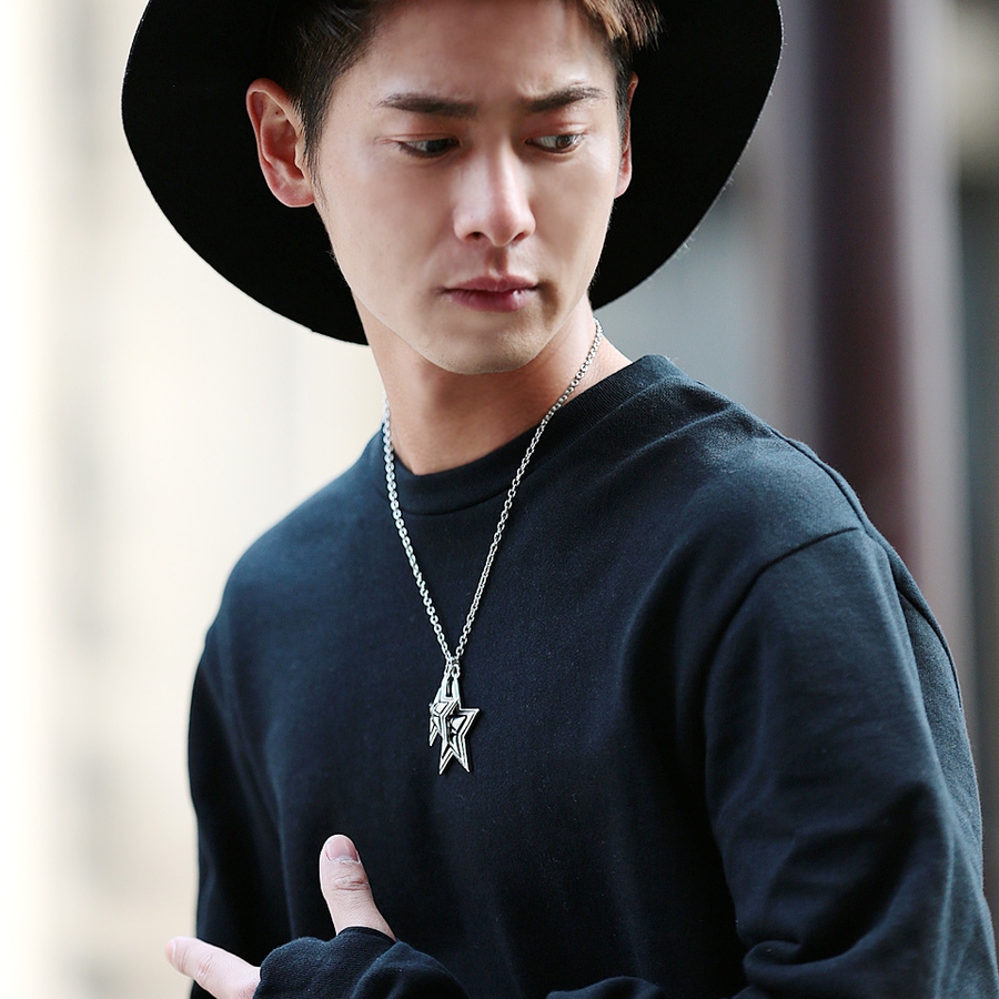 ◇星2連ネックレス◇ネックレス メンズ カジュアル[品番：JG000009147