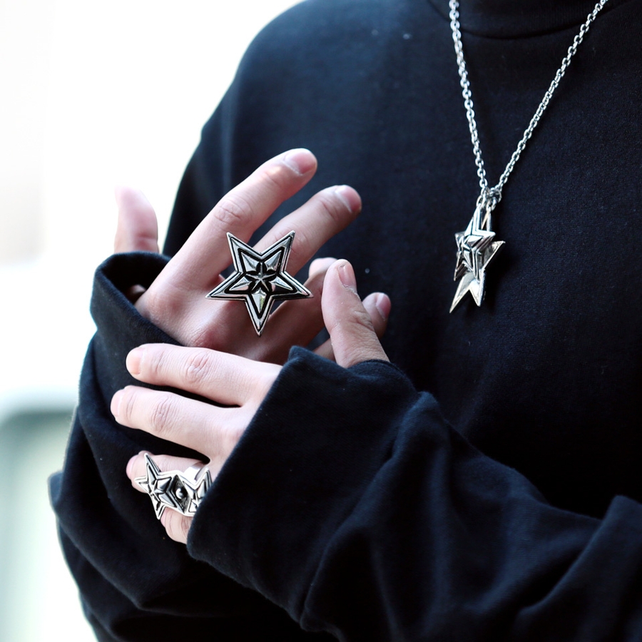 ◇星2連リング◇指輪 リング メンズ[品番：JG000009149]｜JIGGYS SHOP