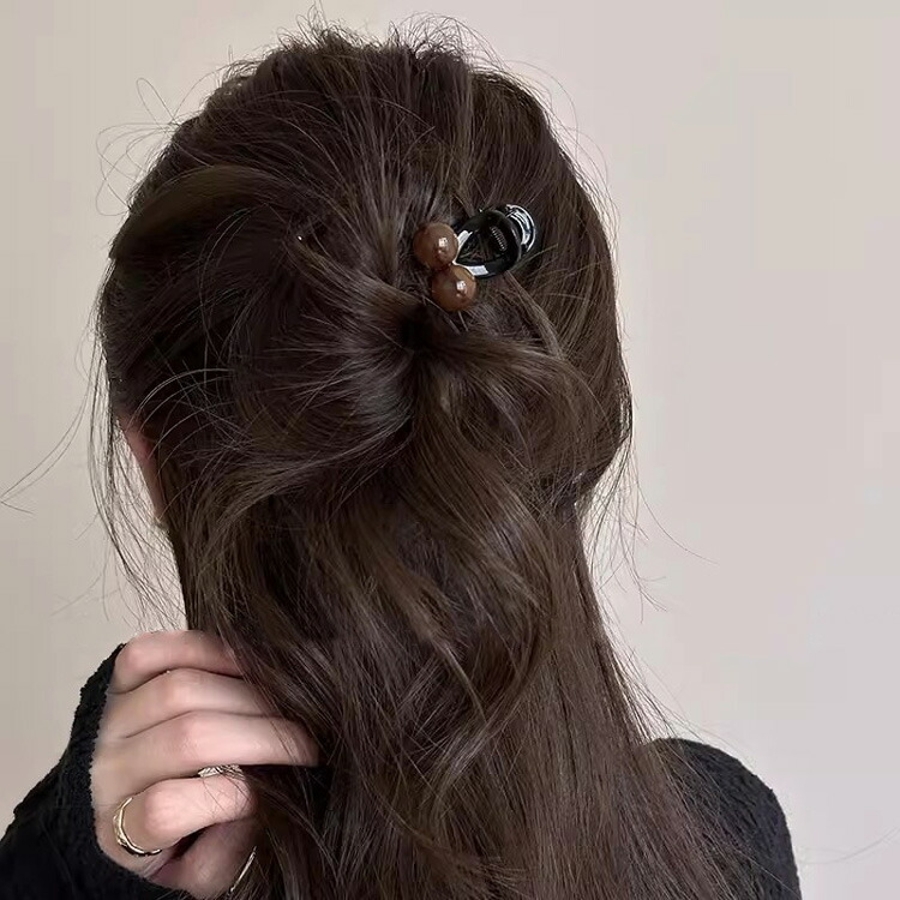 ヘア土台 透明ヘアクリップ 4個 セット クリア プラスチック製