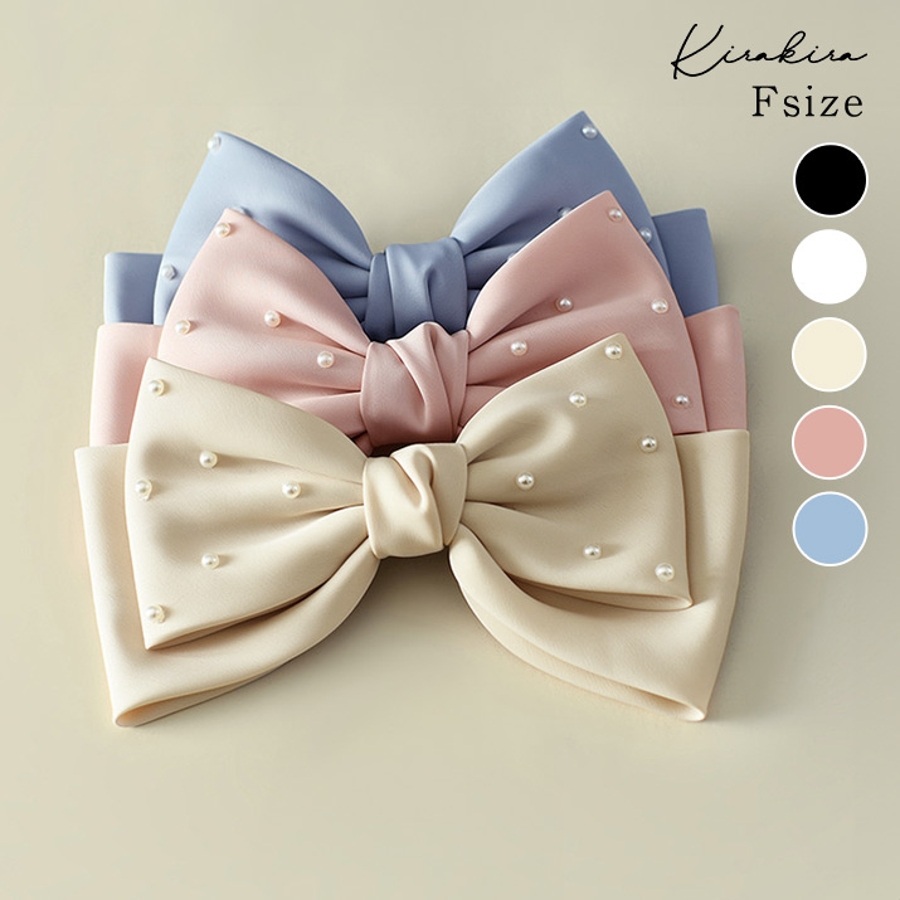 パールビジューサテンリボンヘアバレッタ 小物 雑貨[品番：IK000007887]｜kirakiraShop  （キラキラショップ）のレディースファッション通販｜SHOPLIST（ショップリスト）