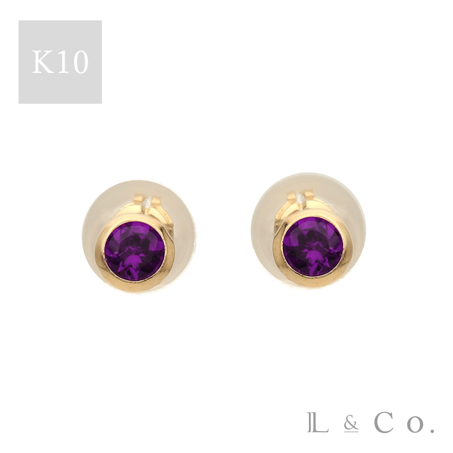 誕生石 K10 カラーストーン ピアス アメジスト 品番 Laca L Co エルアンドコー のレディースファッション通販 Shoplist ショップリスト