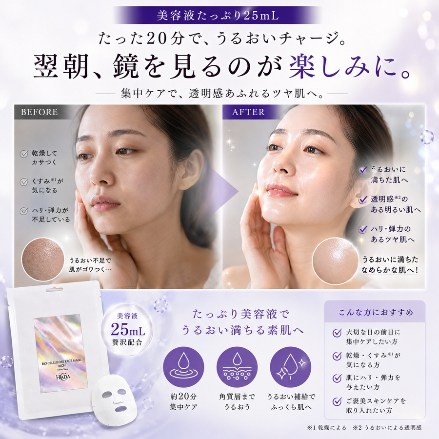 HADA℃バイオセルロースフェイスマスク リッチ【1枚】[品番