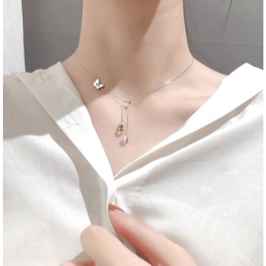 バタフライ チョーカー かわいい イベント カジュアル シルバー ネックレス パーティー ライブ レディース 新品 蝶 送料無料 韓国 人気ブランド ネックレス