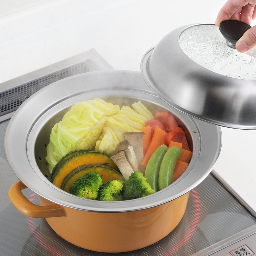 お鍋用蒸し器 20~22cm用 ガラス蓋付き[品番:KRFH0044061 お鍋用蒸し器 20~22cm用 ガラス蓋付き[品番:KRFH0044061
