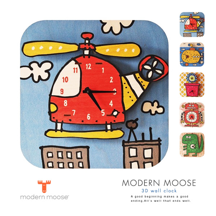 モダンムース modernmoose アートポップデザイン3D壁掛け時計[品番