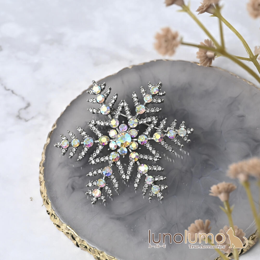クリスマス ブローチ 雪の結晶[品番：LNLA0009703]｜lunolumo