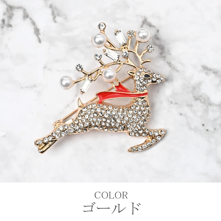 クリスマス ブローチ トナカイ[品番：LNLA0010688]｜lunolumo