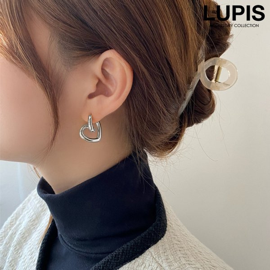 【本物新品保証】 ツイストハートフープピアス【S925ポスト】[品番：LPSA0004774 アクセサリー