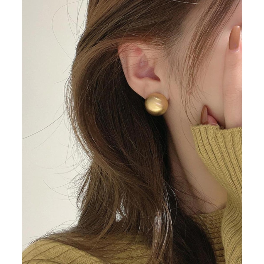 ぷっくり感が可愛い艶消しボールデザインピアス アクセサリー