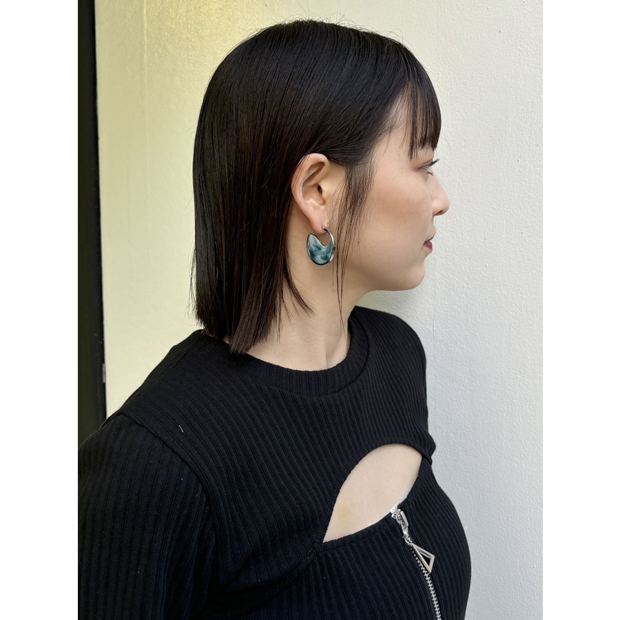 マーブルレジンメタルピアス[品番：MKSW0055330]｜MURUA