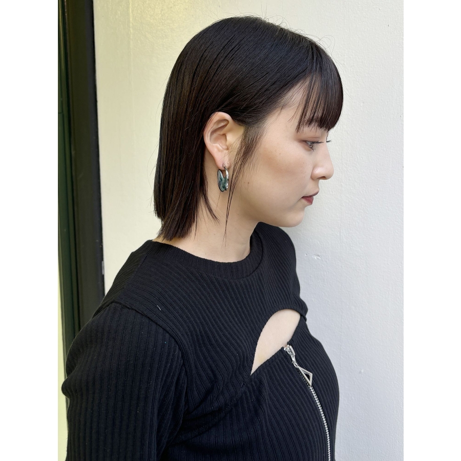 マーブルレジンメタルピアス[品番：MKSW0055330]｜MURUA