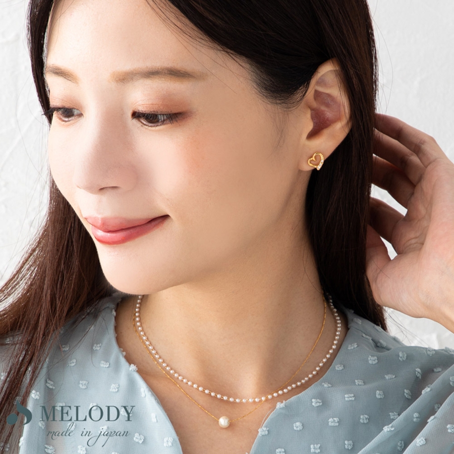オープンハート ピアス スタッドピアス[品番：MLOA0000809]｜Melody