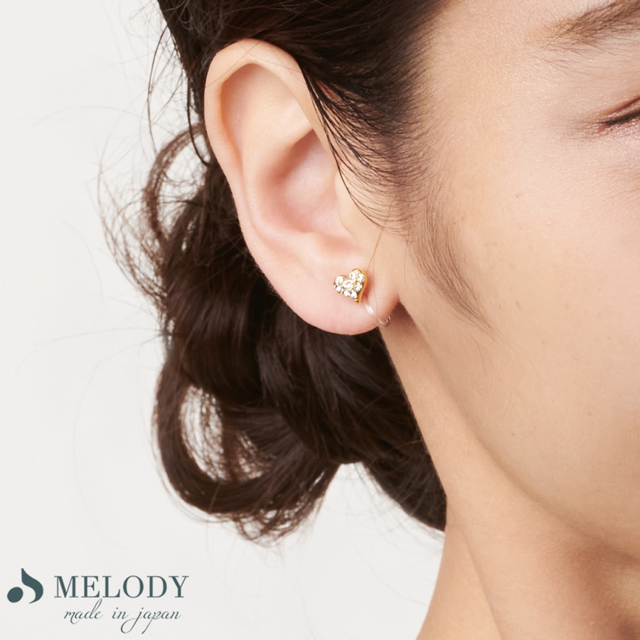 Melody Accessory イヤリング 日本製 ノンホール ピアス 痛く