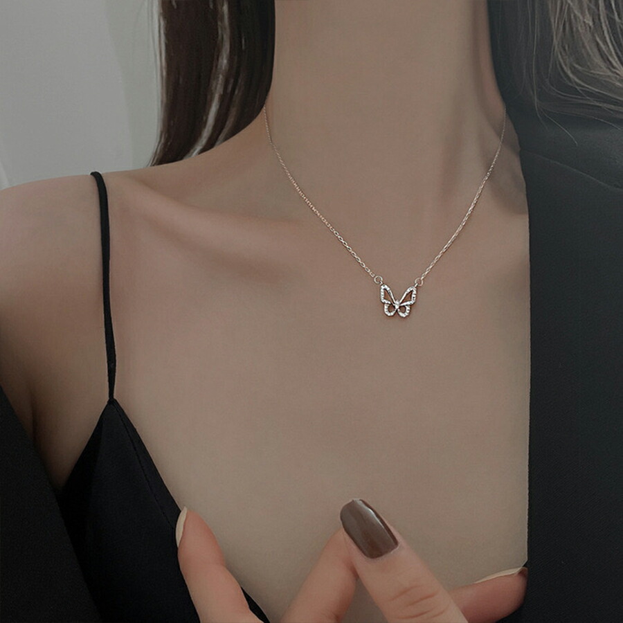 デザインネックレス バタフライ 蝶[品番：XL000002228]｜SLENDER