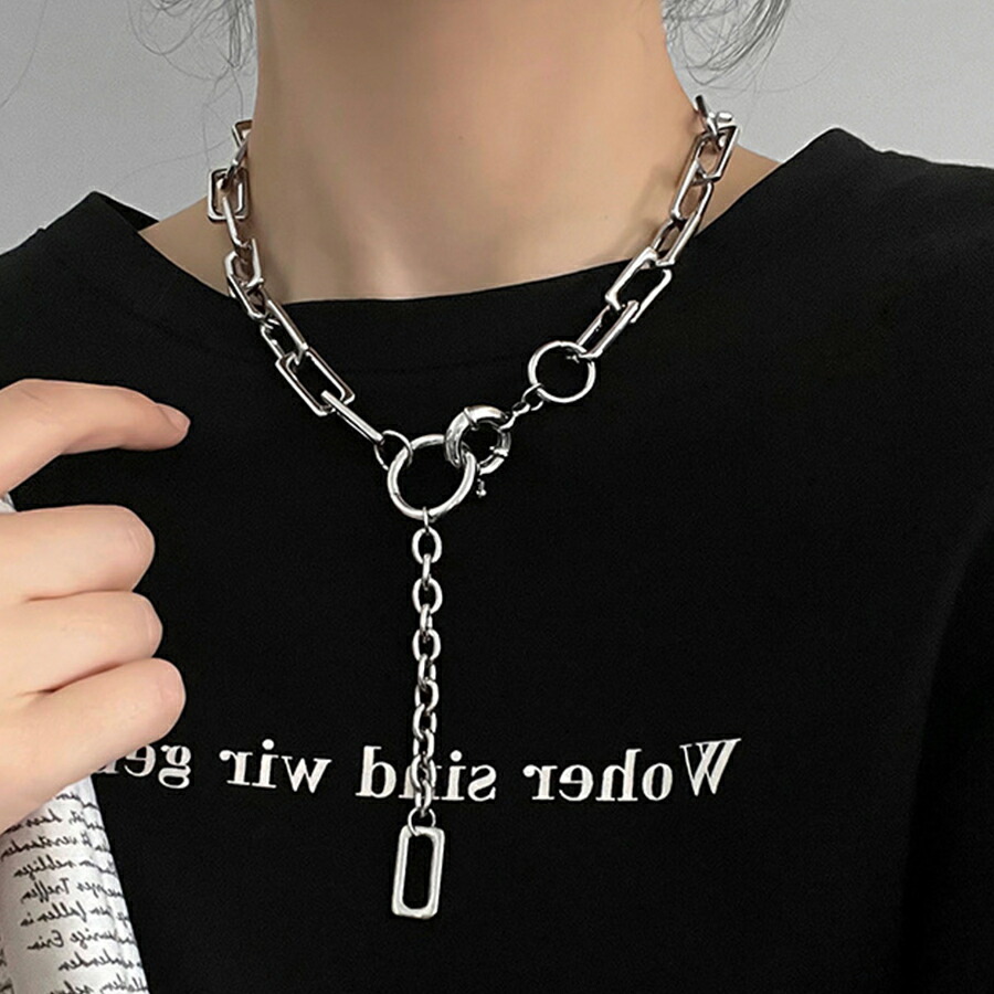 スクエアチェーンチョーカー シルバー ゴールド[品番：XL000002652