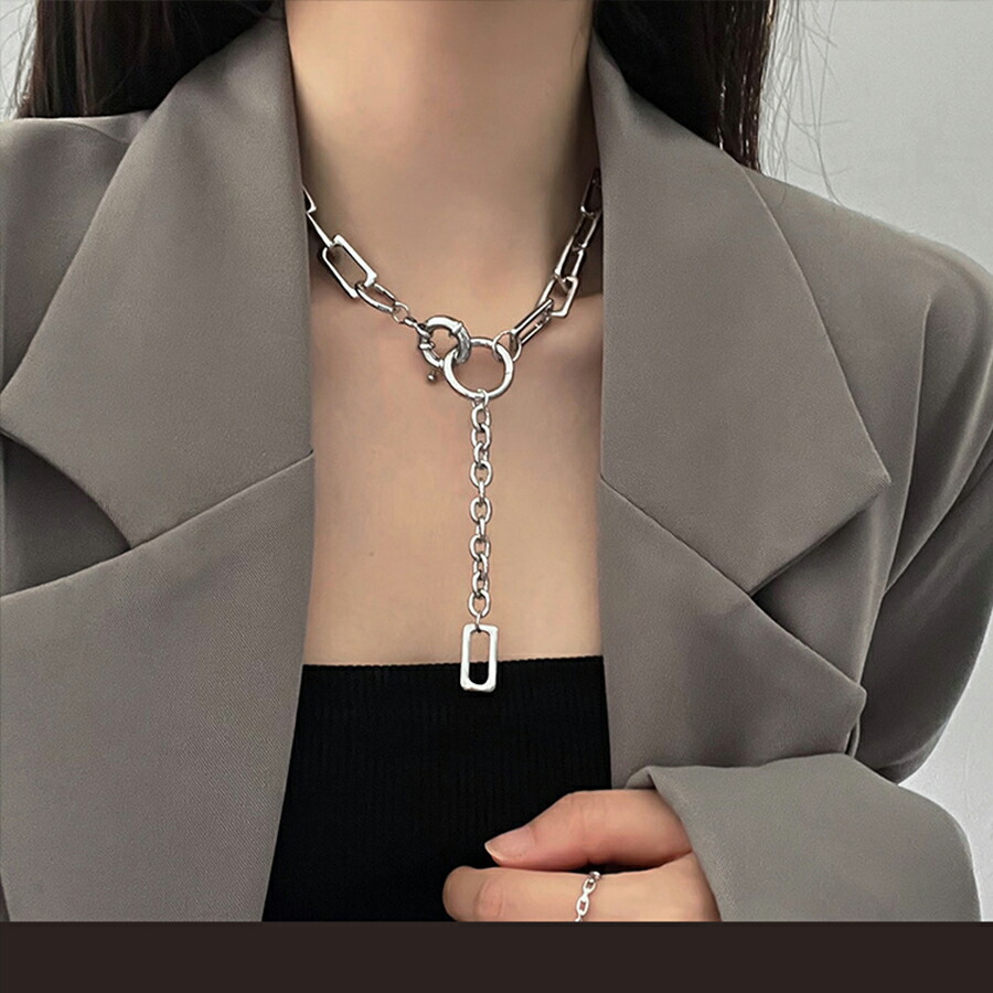 スクエアチェーンチョーカー シルバー ゴールド[品番：XL000002652