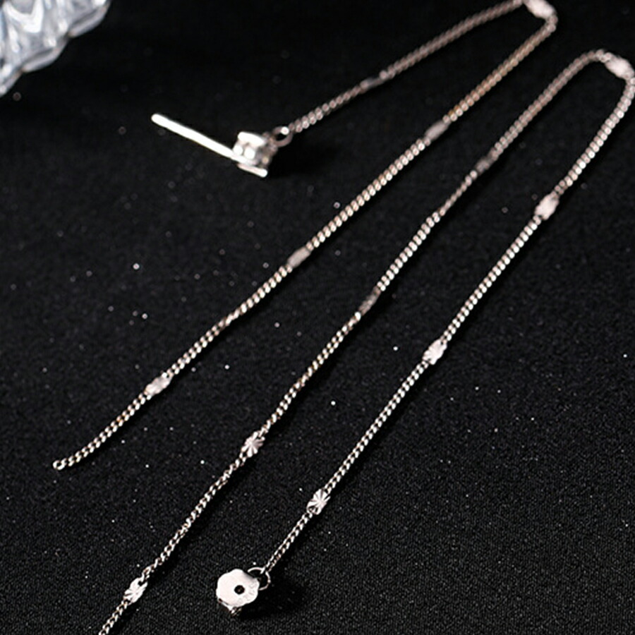 超ロングピアス チェーンピアス 存在感抜群[品番：XL000002824