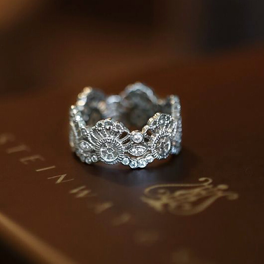 AVARON 透かし柄 リング K10 Avaron ツタ リング ツル 指輪 レディース K10 K18 Pt900