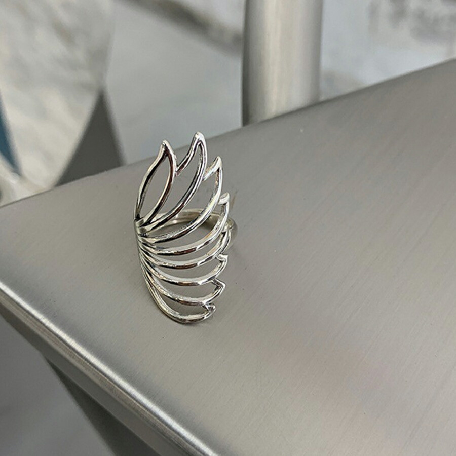ウィングモチーフデザインシルバーリング 羽 シルバー[品番