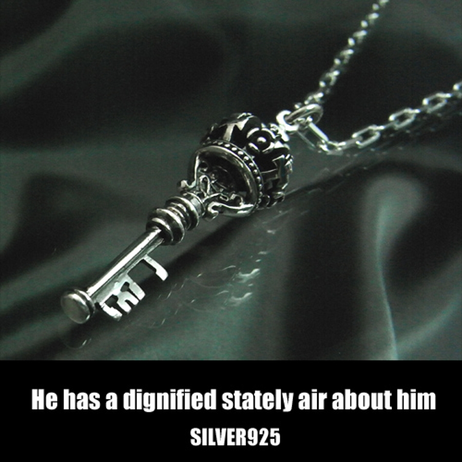 クラウン キー[鍵]メンズ ペンダントネックレス 渋谷系 ロック